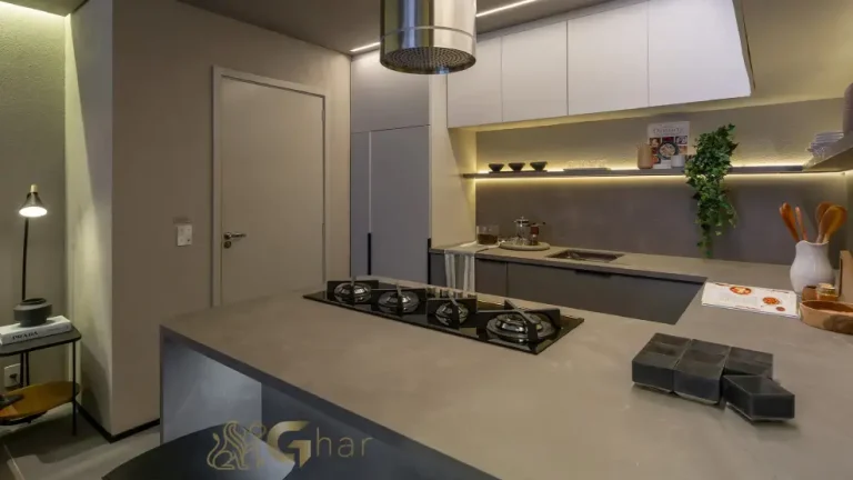 Cozinha aberta do apartamento decorado de 93 m² no MAC Pinheiros