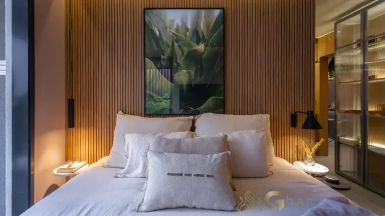 Suíte master do apartamento decorado de 93 m² no MAC Pinheiros