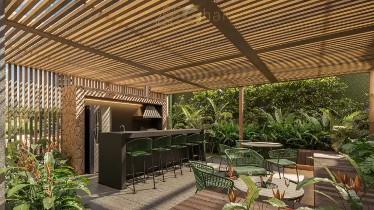 Churrasqueira gourmet do MAC Pinheiros em condomínio de alto padrão