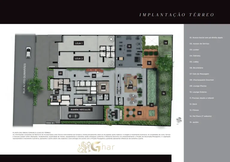 Planta de implantação do térreo do condomínio MAC Pinheiros