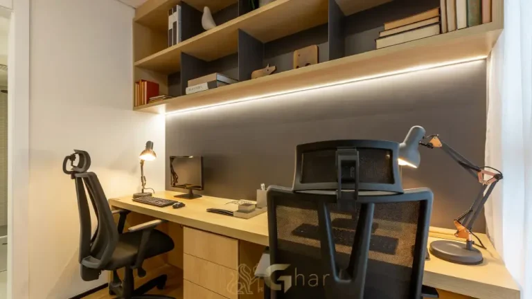 Home office no apartamento decorado de 92 m² do Máden Vila Madalena