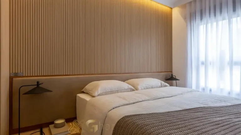 Quarto do apartamento decorado de 92 m² no Máden Vila Madalena