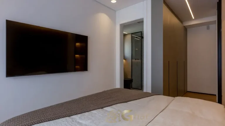 Dormitório planejado do apartamento decorado de 92 m² no Máden Vila Madalena