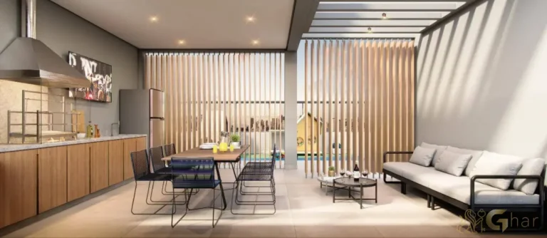 Churrasqueira do condomínio Máden Vila Madalena para lazer e confraternização