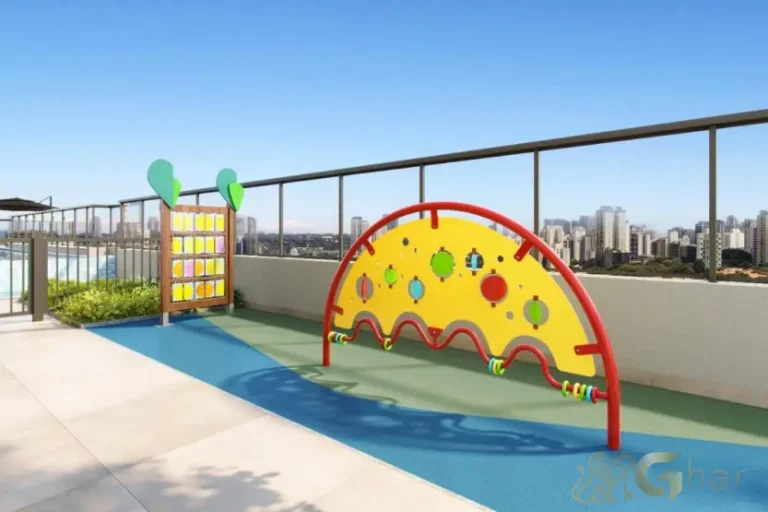 Playground do condomínio Máden Vila Madalena com área segura para crianças