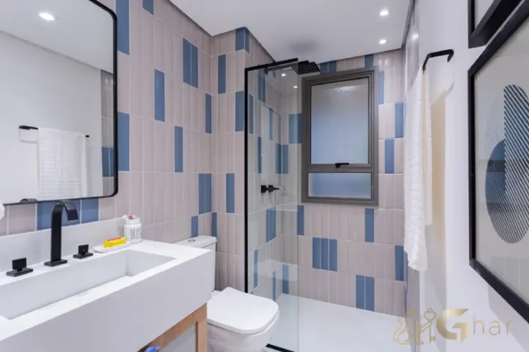 Banheiro da suíte 2 do apartamento decorado de 128 m² no Madre 914 Mooca