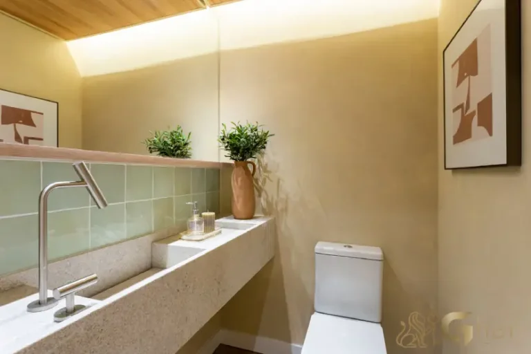 Lavabo do apartamento decorado de 128 m² no Madre 914 Mooca