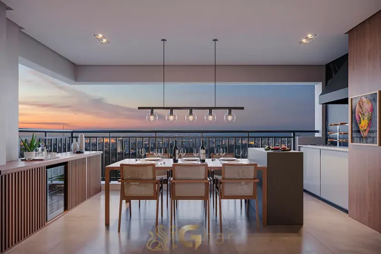 Terraço gourmet do apartamento decorado de 79 m² no Madre 914 Mooca