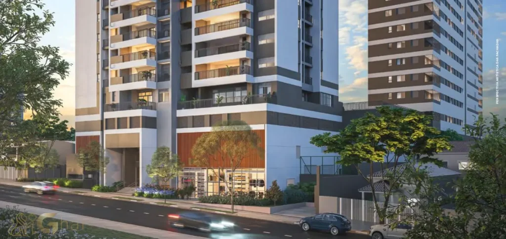 Fachada da portaria do condomínio Madre 914 Mooca