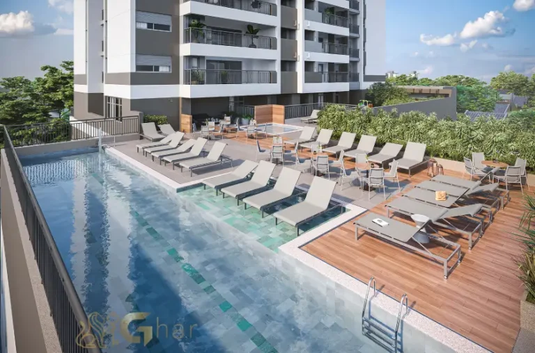 Piscina adulto e infantil do condomínio Madre 914 Mooca com área de lazer completa