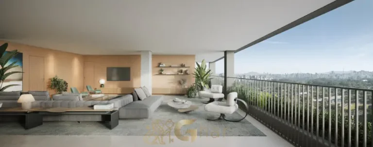 Sala de estar do apartamento decorado 284 m² no Monã The Grand Lodge