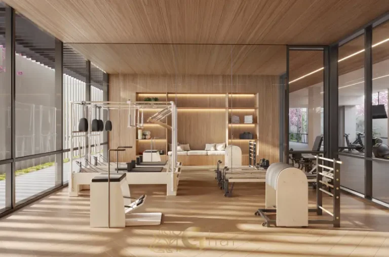 Espaço de pilates do condomínio Monã The Grand Lodge em Moema