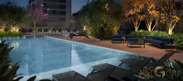 Piscinas adulto e infantil do condomínio Monã The Grand Lodge em Moema