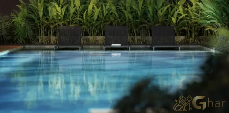 Piscina descoberta do condomínio Monã The Grand Lodge em Moema