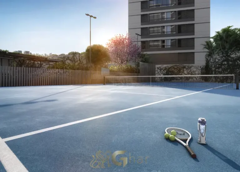 Quadra de tênis oficial do condomínio Monã The Grand Lodge em Moema