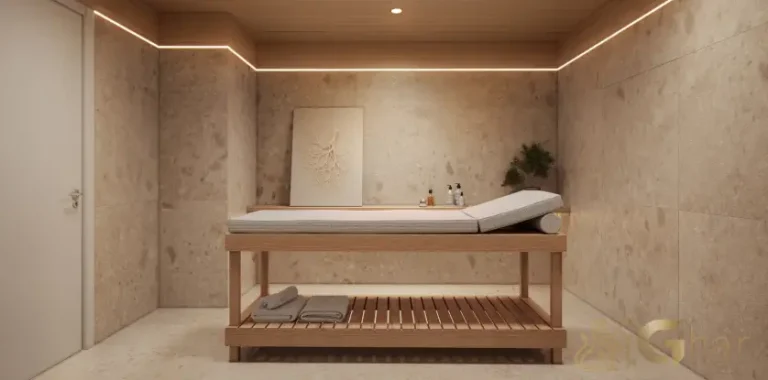 Sala de massagem do condomínio Monã The Grand Lodge em Moema