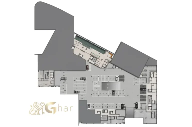 Planta de implantação do 1º subsolo do condomínio Monã The Grand Lodge