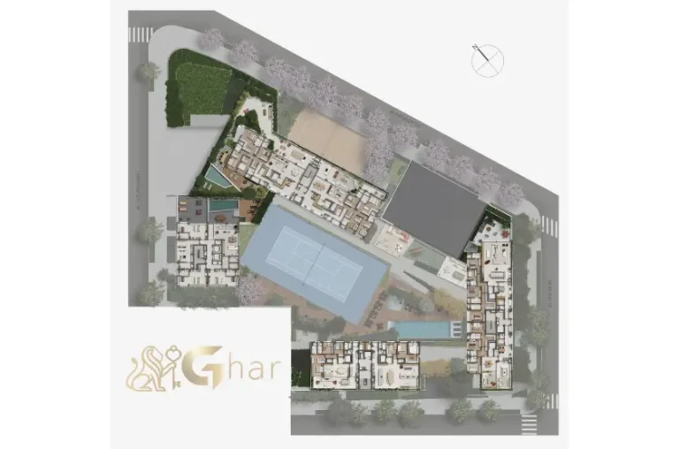 Planta de implantação do lazer do condomínio Monã The Grand Lodge em Moema