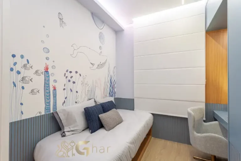 Quarto do apartamento decorado de 94 m² no Oásis Condomínio Clube na Vila Guilhermina