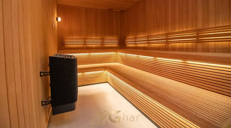 Sauna seca do Park Lane Ibirapuera com ambiente exclusivo e confortável