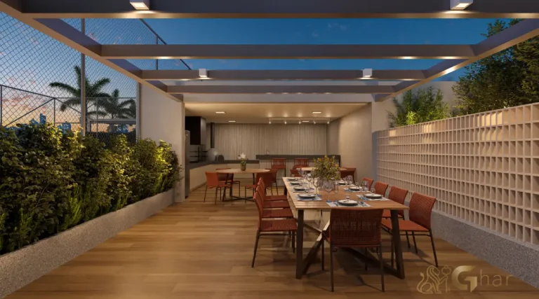 Área de churrasqueira do Parque Diálogo Vila Ema Residences