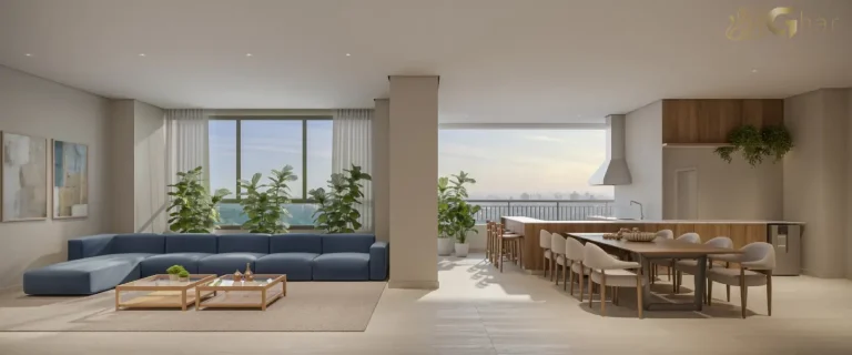 Espaço de churrasqueira no Parque Diálogo Vila Ema Residences