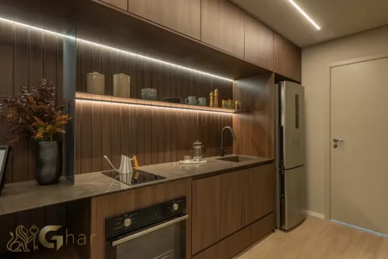 Banheiro do apartamento decorado de 39 m² no Parque Diálogo Vila Ema Smart Spaces, com acabamento moderno, funcionalidade e design contemporâneo.