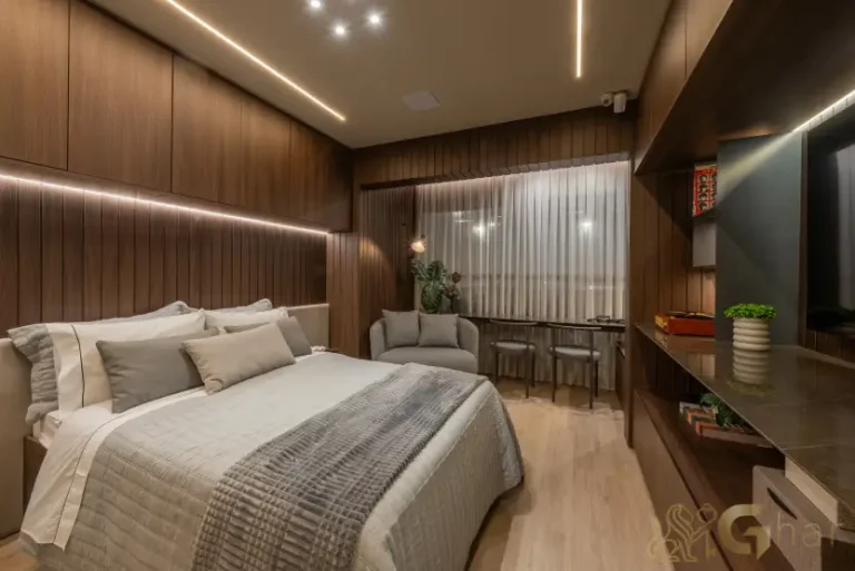 Quarto Suíte Do Apartamento Decorado De 39m² No Parque Diálogo Vila Ema Smart Spaces