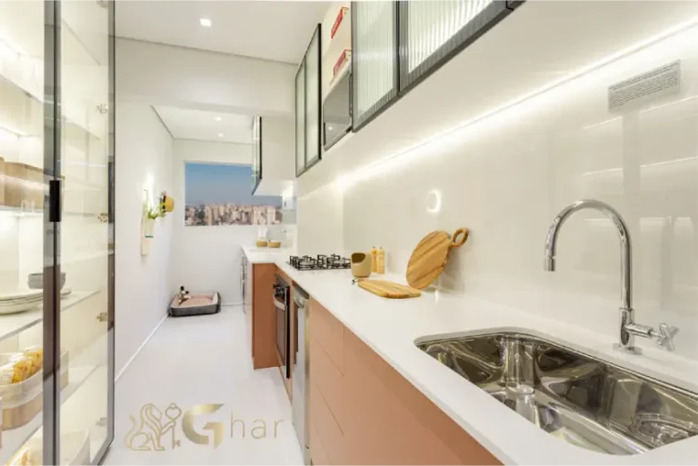 Cozinha do apartamento decorado de 87 m² no Paseo Santa Cruz Alto do Ipiranga