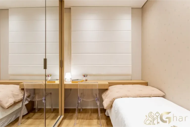 Quarto do apartamento decorado de 87 m² no Paseo Santa Cruz Alto do Ipiranga