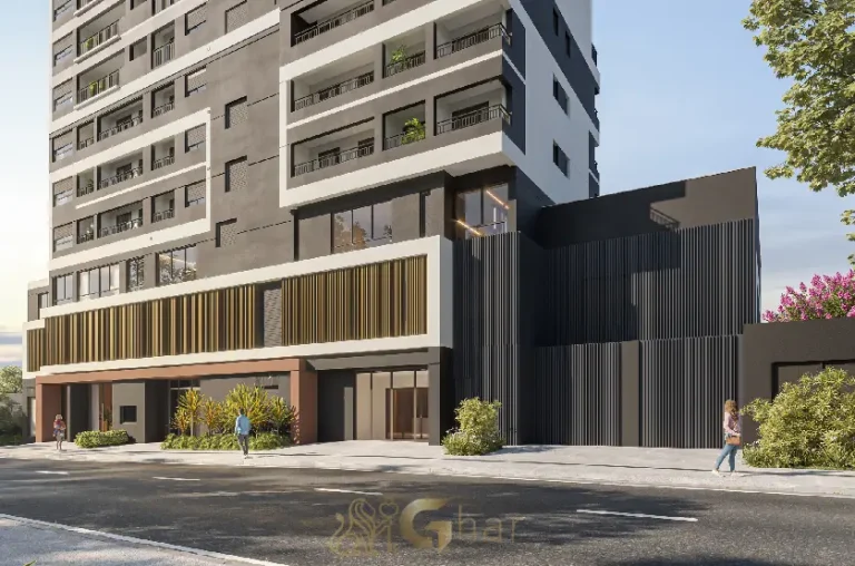 Fachada com portaria do Paseo Santa Cruz no Alto do Ipiranga