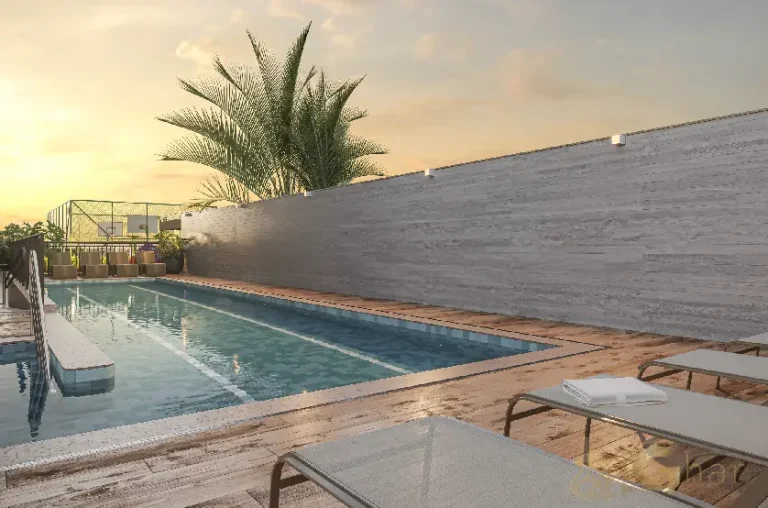 Piscina adulto do Paseo Santa Cruz no Alto do Ipiranga com solarium