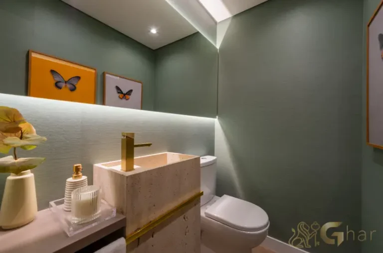 Lavabo do apartamento decorado de 109 m² no Praça Diálogo Patriarca