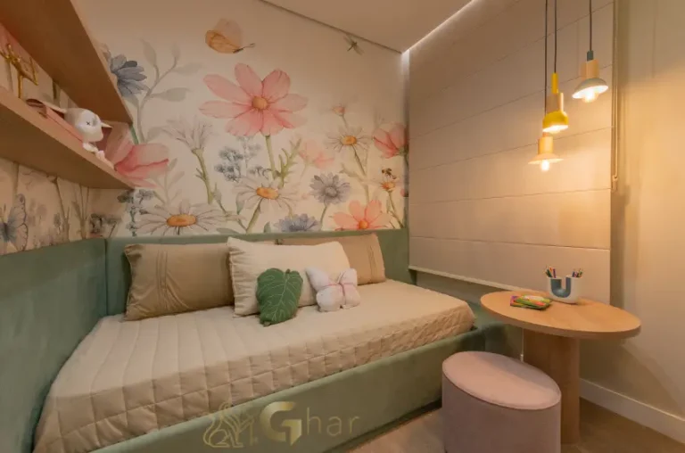 Suíte do apartamento decorado de 109 m² no Praça Diálogo Patriarca