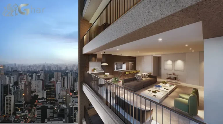 Terraço do apartamento decorado de 135 m² no Praça Lindenberg Macurapé