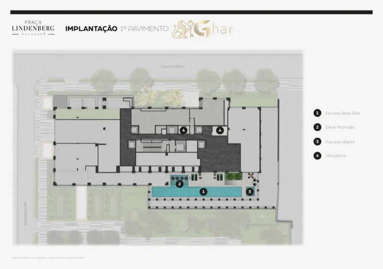 Planta de implantação do primeiro pavimento do Praça Lindenberg Macurapé