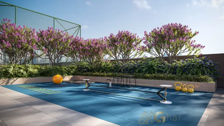 Fitness externo do Prisma Condomínio Clube Vila Ema com área ao ar livre