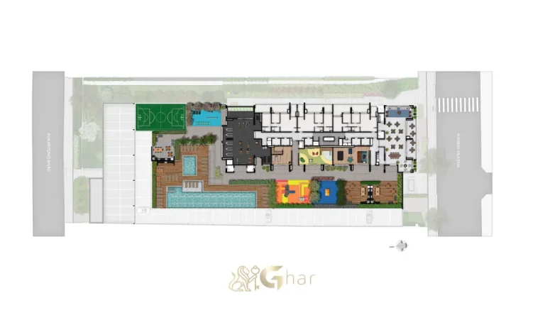 Planta de implantação do 3º pavimento do Prisma Condomínio Clube Vila Ema