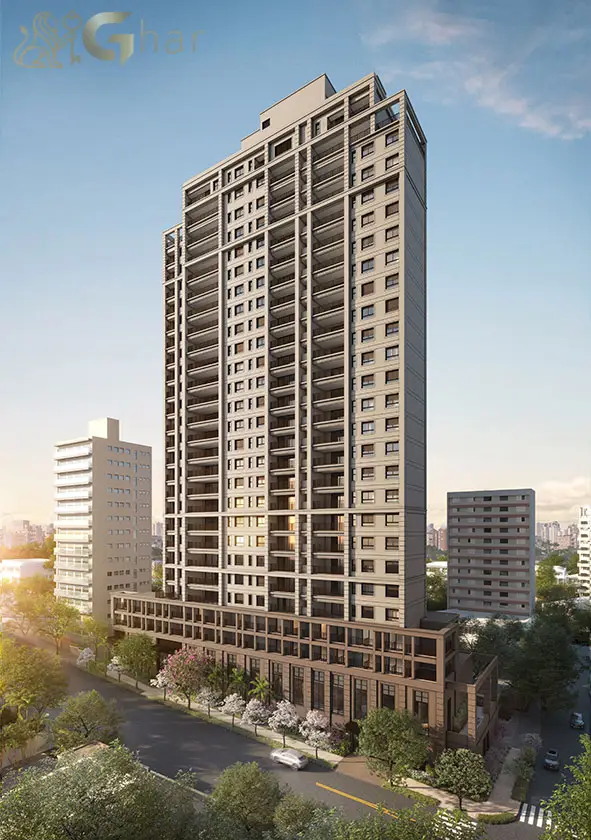 Fachada do Studios Paraíso by Lindenberg com arquitetura moderna