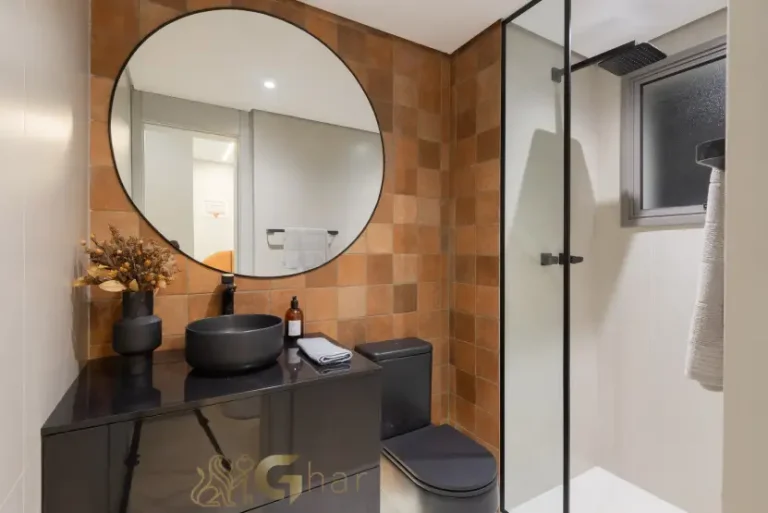 Banheiro suíte master do apartamento decorado 155m² no The Grand Padre Adelino