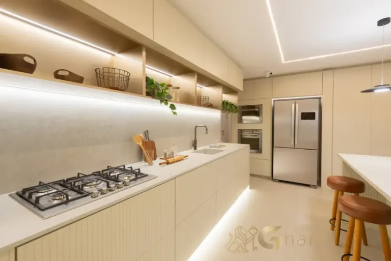 Cozinha do apartamento decorado 155m² no The Grand Padre Adelino Belém