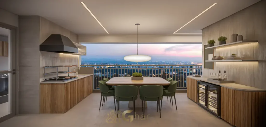 Terraço gourmet do apartamento decorado 125m² no The Grand Padre Adelino Belém