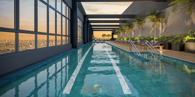 Piscina com raia de 25 metros no The Grand Padre Adelino Belém