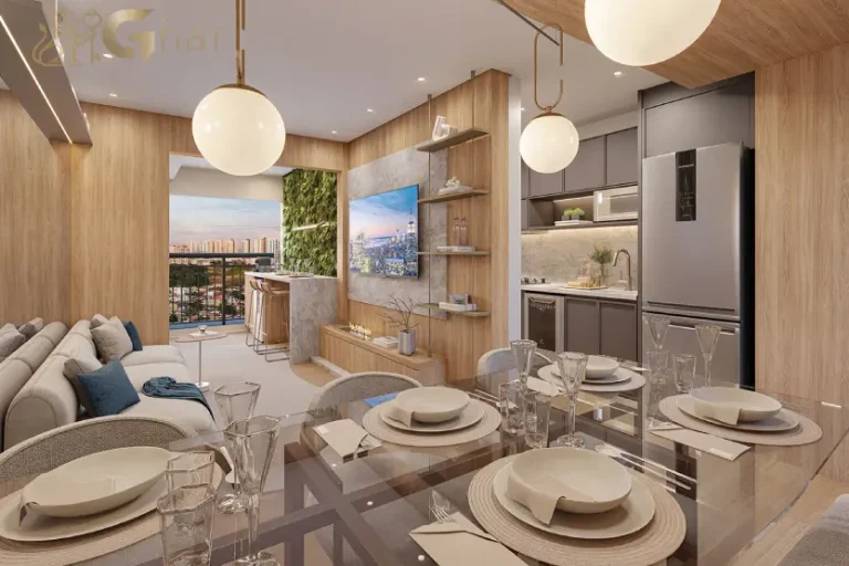 Living do apartamento decorado de 63 m² no Torino Mooca Città