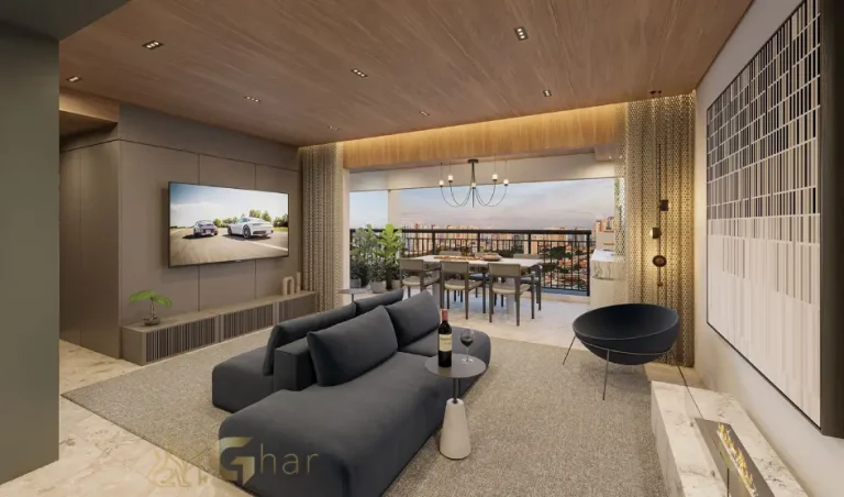 Living do apartamento decorado de 80 m² no Torino Mooca Città