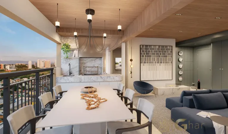 Terraço do apartamento decorado de 80 m² no Torino Mooca Città