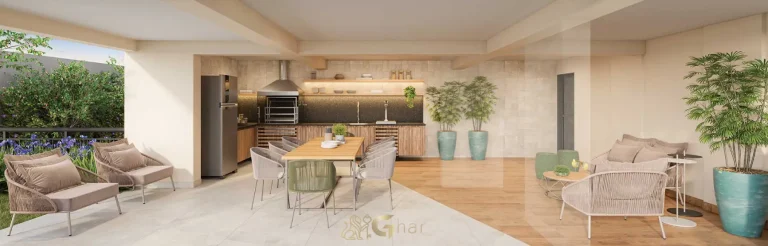 Área de churrasqueiras e quadras esportivas do Torino Mooca Città na Mooca