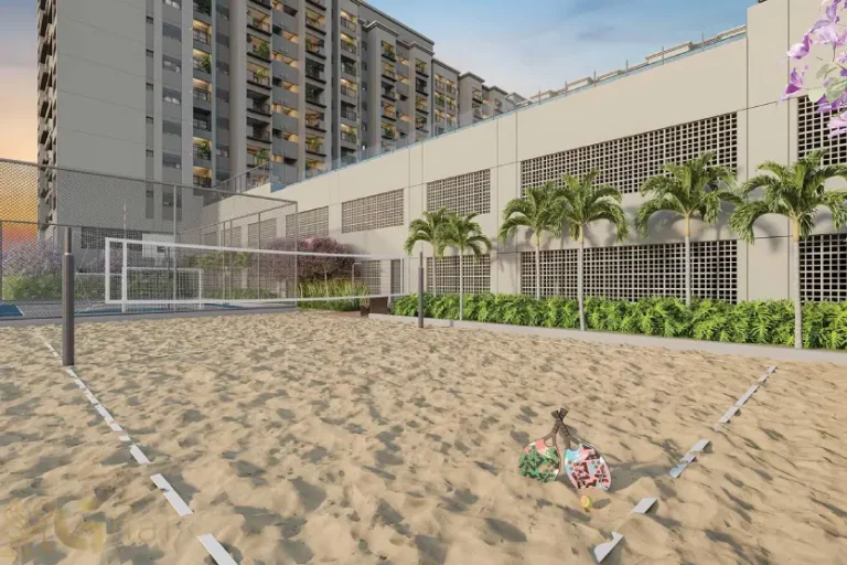Quadra de beach tennis do Torino Mooca Città para lazer e esportes