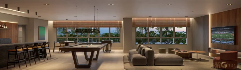 Salão de jogos do Vértice Butantã Residences by Diálogo