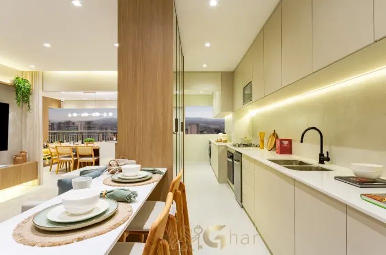 Cozinha do apartamento decorado 118 m² no Vista Tatuapé Boulevard